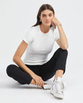 Women's Essential Ribbed T-Shirt Slim Fit Soft Touch 100% Cotton - 6
