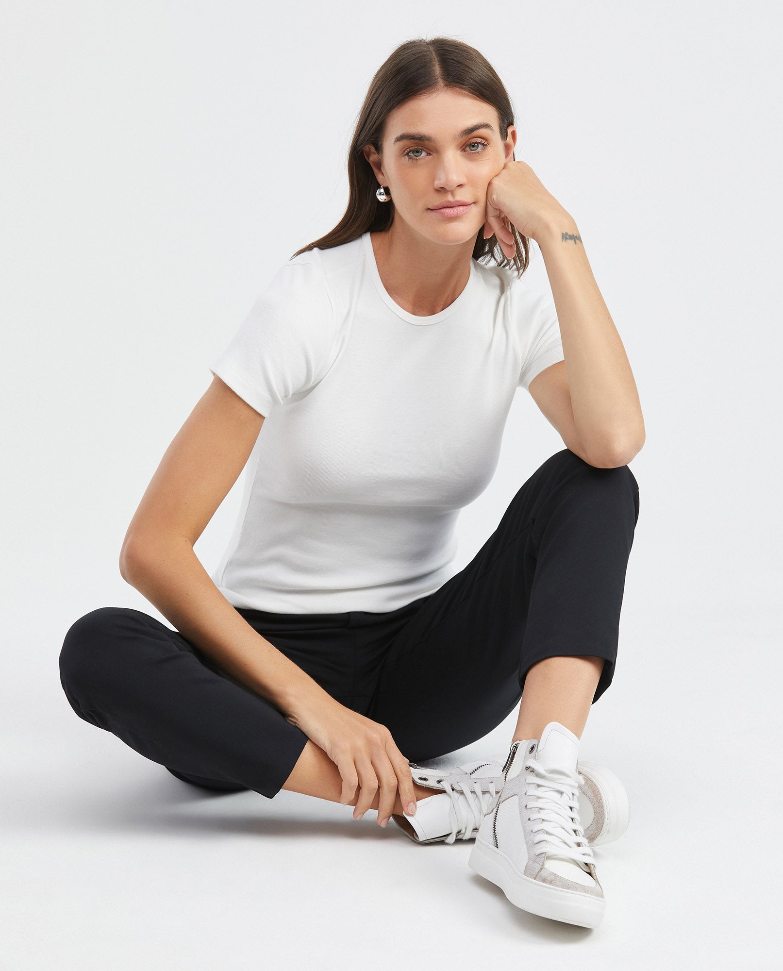 Women's Essential Ribbed T-Shirt Slim Fit Soft Touch 100% Cotton - 6
