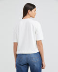 Women's Essential Oversized Crop T-Shirt High Ribbed Neck Lurex Embroidery 100% Cotton 63_704F001_BLA110601_5