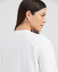 Women's Essential Oversized Crop T-Shirt High Ribbed Neck Lurex Embroidery 100% Cotton 63_704F001_BLA110601_6