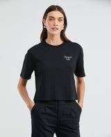 Women's Essential Oversized Crop T-Shirt High Ribbed Neck Lurex Embroidery 100% Cotton 63_704F001_NEG194007_0