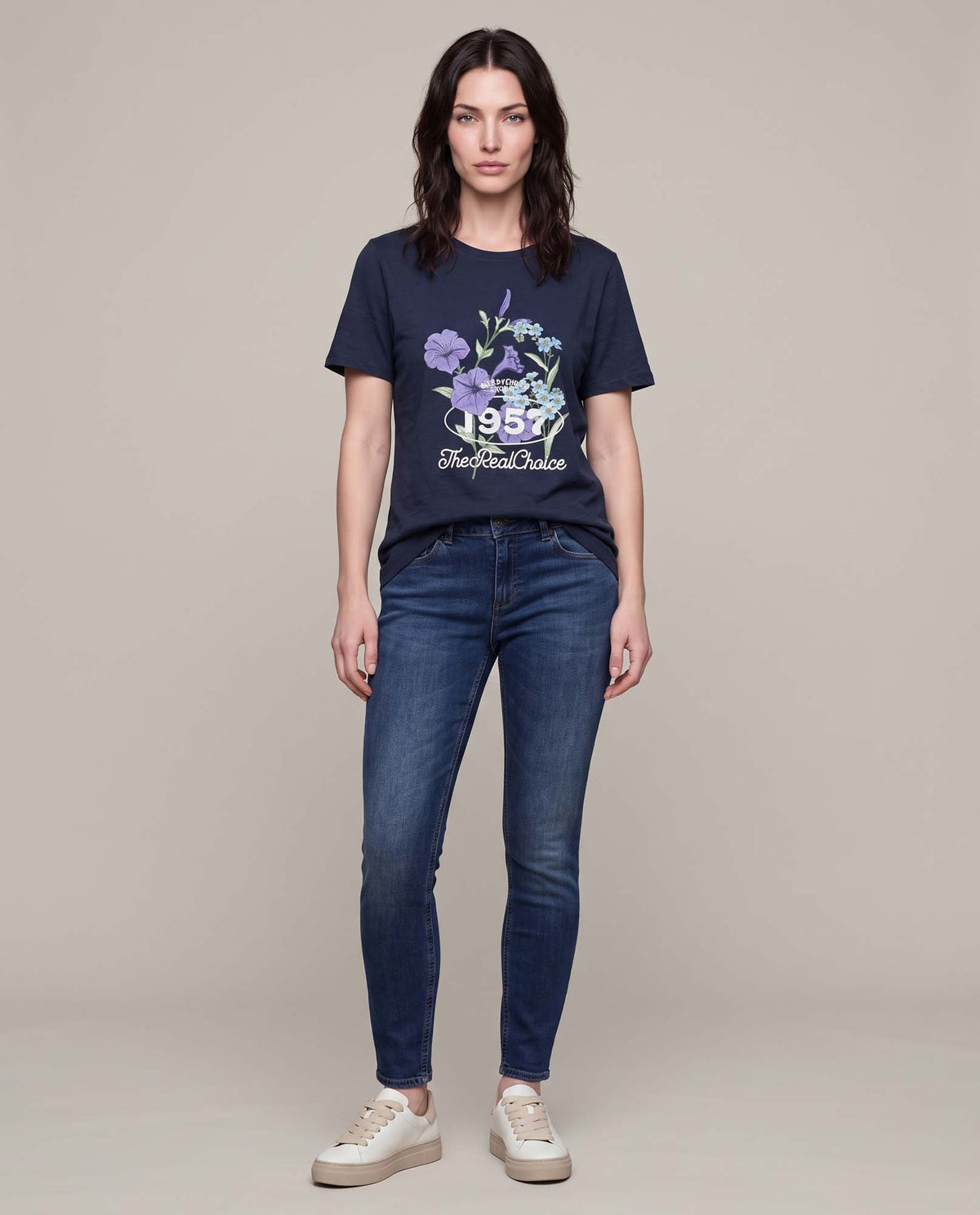Women´s Floral Graphic Tee - Blue 63_704F010_AZU193924_4