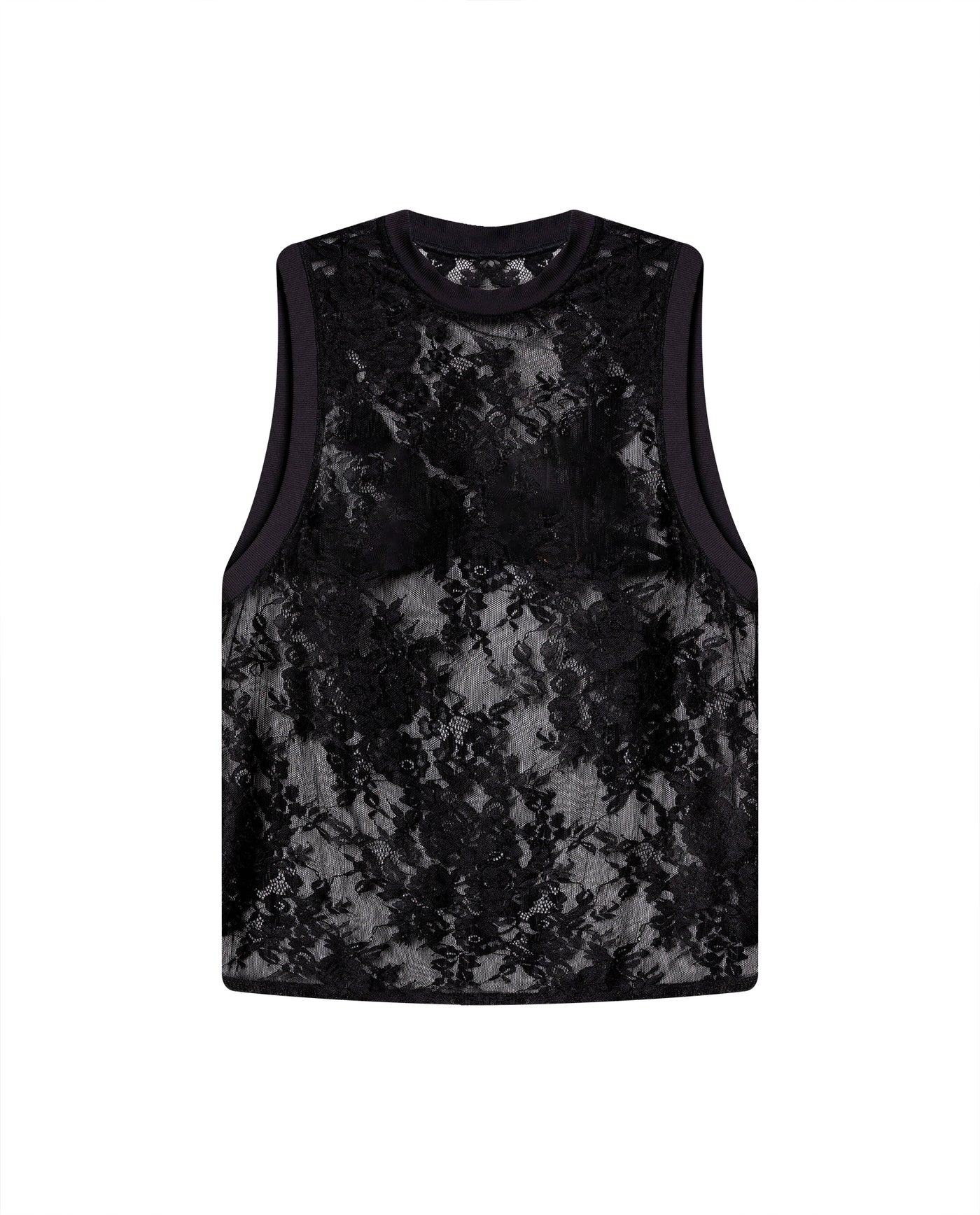 Womens Sheer Black Tank Top - Special Collection - Black 63_704H501_NEG194007_4