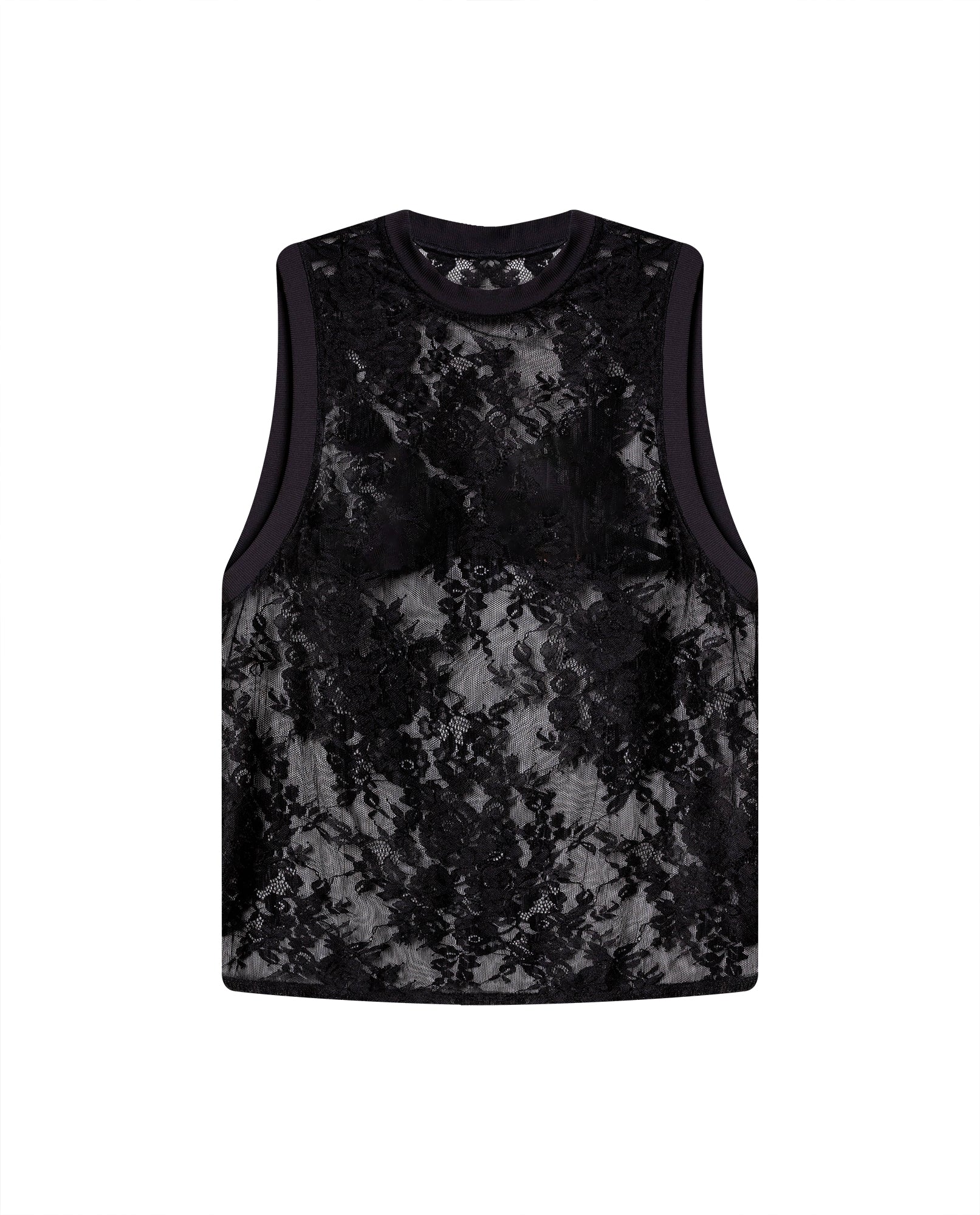 Womens Sheer Black Tank Top - Special Collection - Black 63_704H501_NEG194007_4
