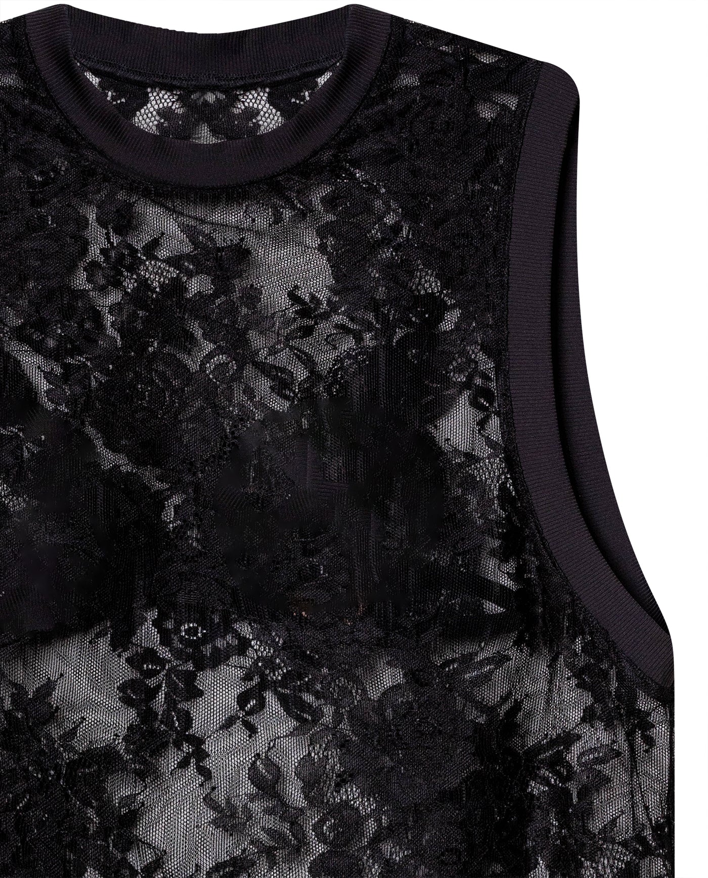 Womens Sheer Black Tank Top - Special Collection - Black 63_704H501_NEG194007_5
