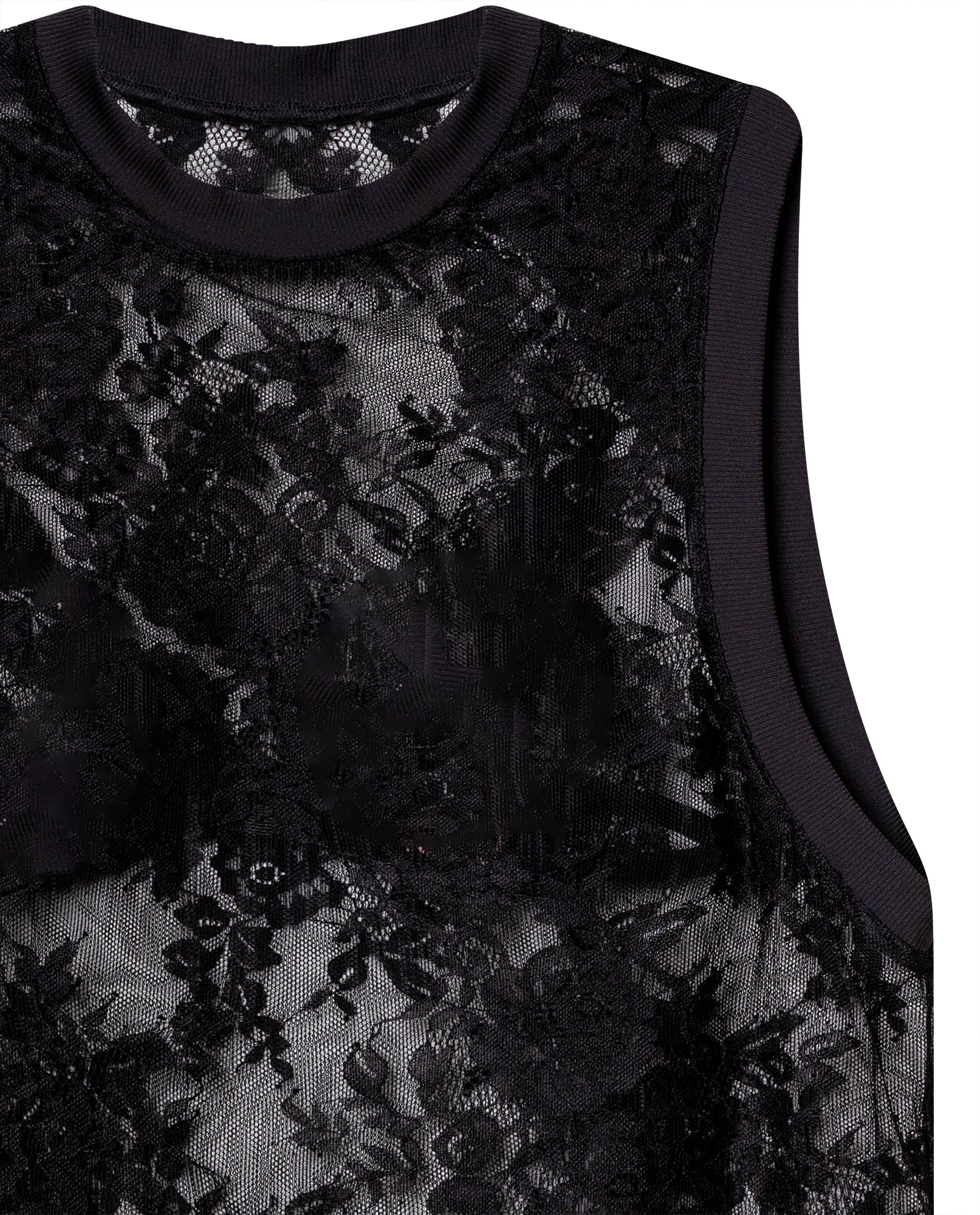 Womens Sheer Black Tank Top - Special Collection - Black 63_704H501_NEG194007_5