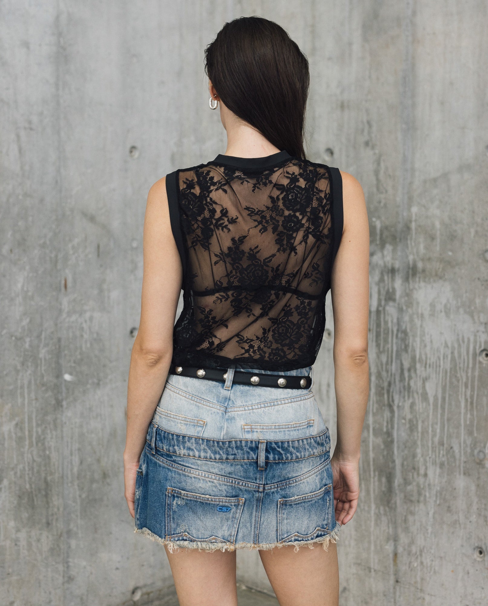 Womens Sheer Black Tank Top - Special Collection - Black 63_704H501_NEG194007_6