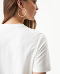 Women's Short Sleeve Slim Fit Metal Detail T-shirt in Cotton, Nocturne - 6