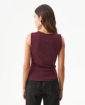 Women's Asymmetric Sleeveless Shimmer T-shirt Slim Fit in Nylon Blend, Evening  - 5