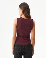 Women's Asymmetric Sleeveless Shimmer T-shirt Slim Fit in Nylon Blend, Evening  - 5