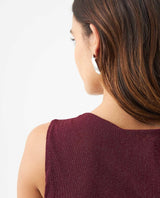 Women's Asymmetric Sleeveless Shimmer T-shirt Slim Fit in Nylon Blend, Evening  - 6