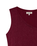 Women's Asymmetric Sleeveless Shimmer T-shirt Slim Fit in Nylon Blend, Evening  - 7