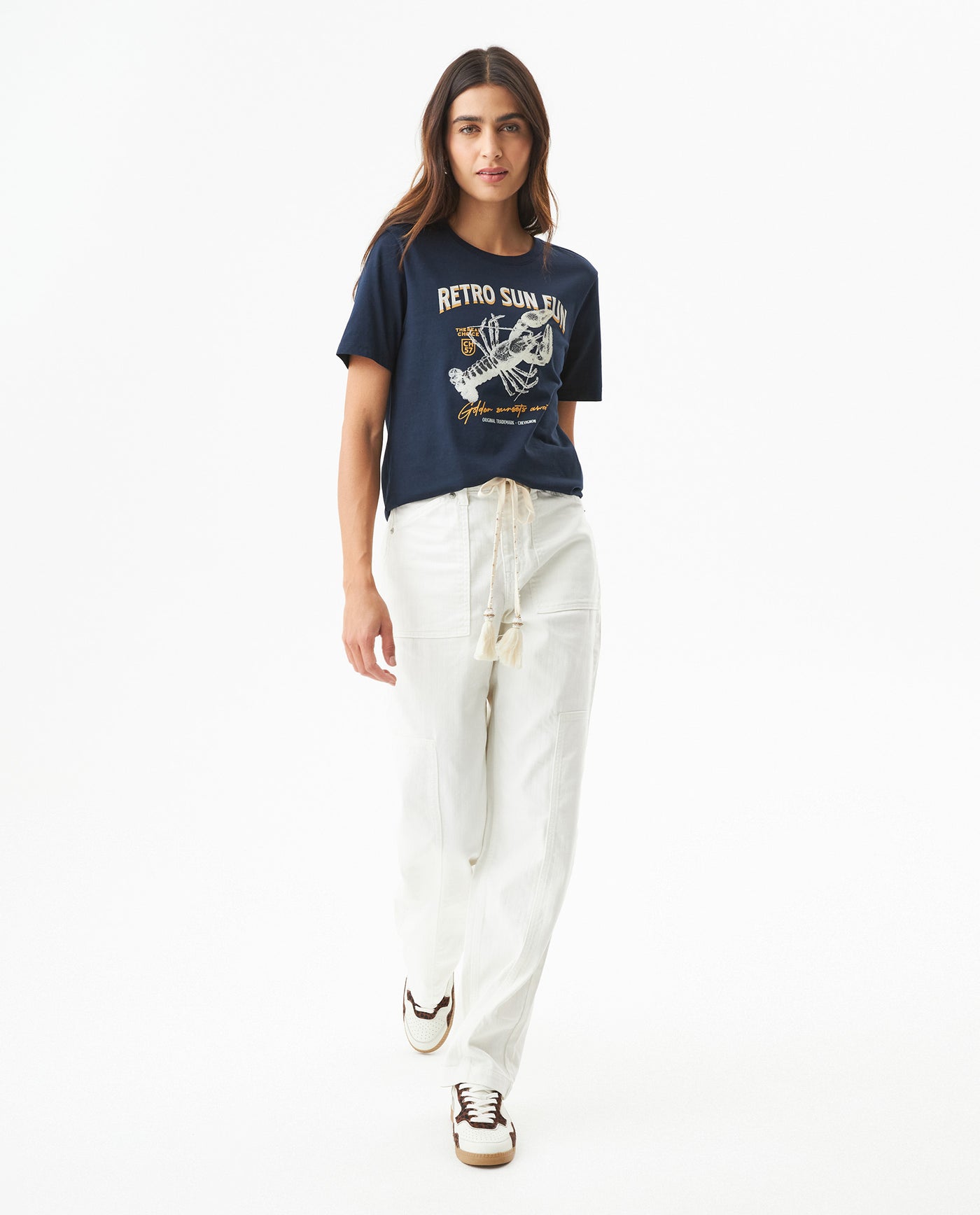 Women's Caviar Effect Print Slim Fit T-shirt in Cotton, Moorings 709G010 - 3