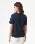 Women's Caviar Effect Print Slim Fit T-shirt in Cotton, Moorings 709G010 - 5