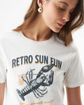 Women's Caviar Effect Print Slim Fit T-shirt in Cotton, Moorings 709G010 - 4