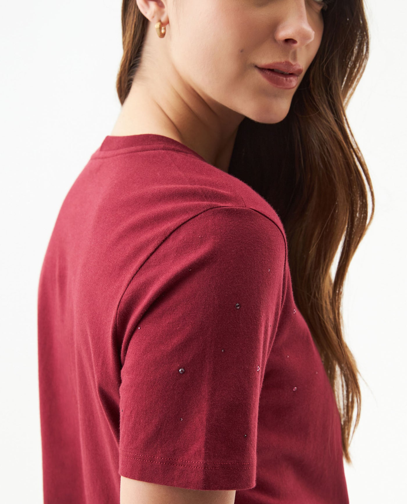 Women's Statement Stone Slim Fit T-shirt in Cotton, Celebration 709G011 - 6
