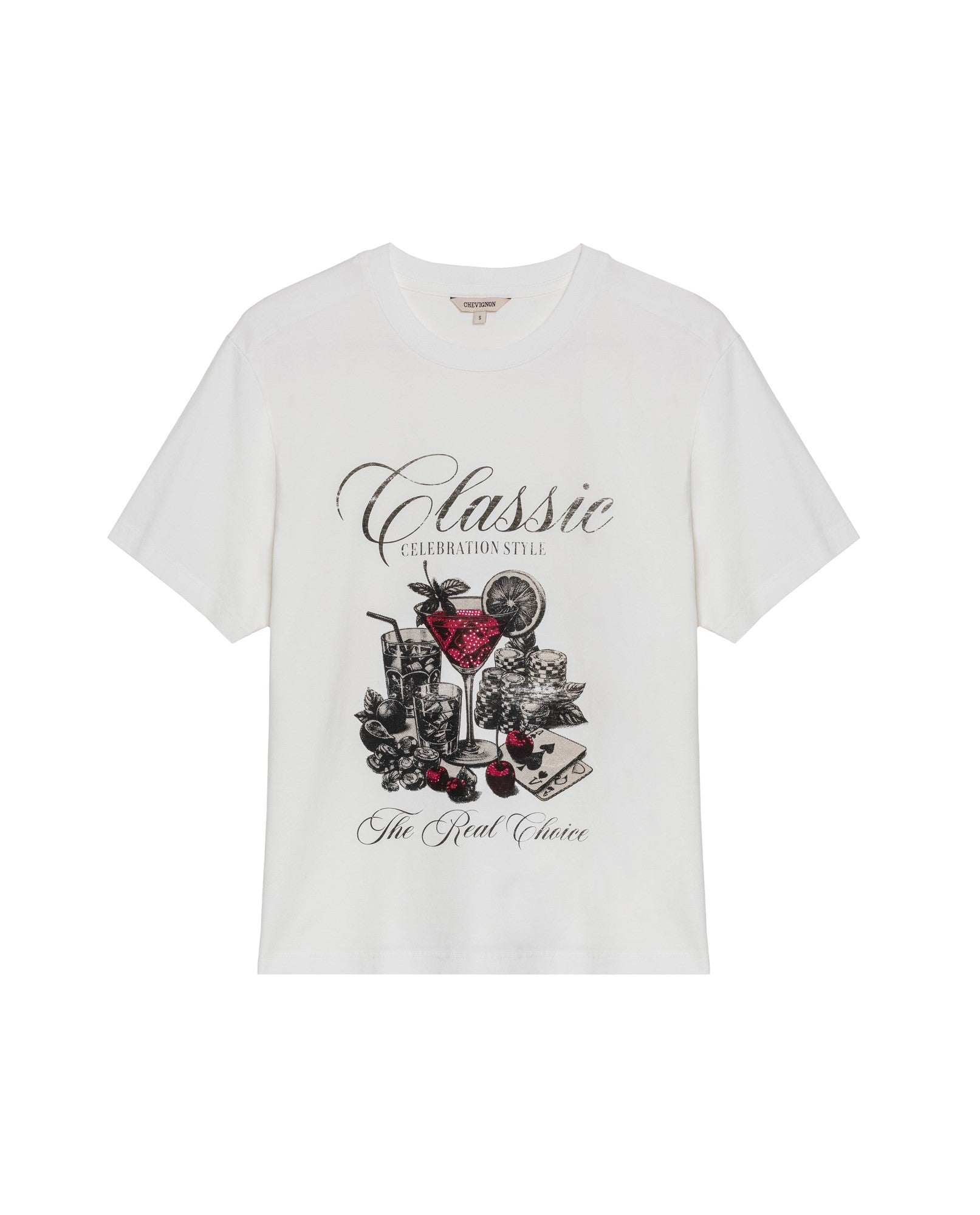 Women's Oversized Stone Detail T-shirt in Cotton, Gala 709G012 - 2