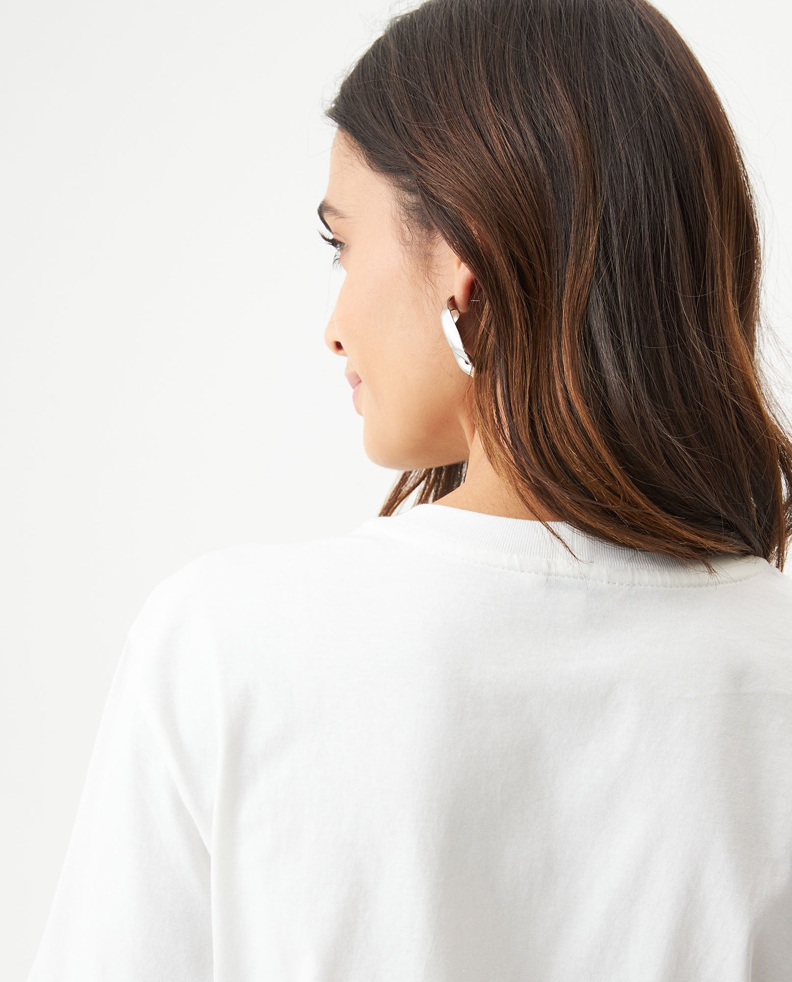 Women's Oversized Stone Detail T-shirt in Cotton, Gala 709G012 - 6