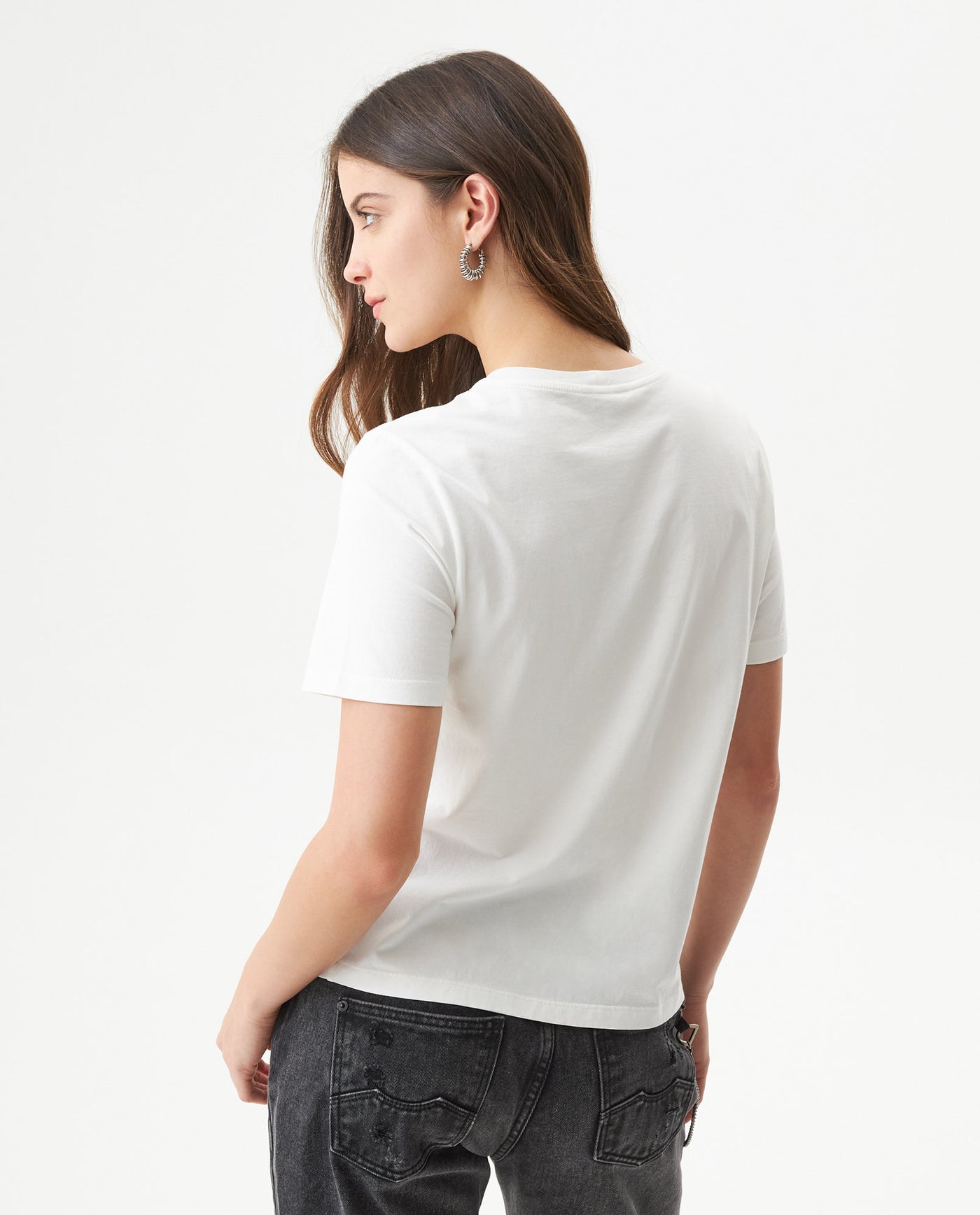 Women's Sparkle Accent Slim Fit T-shirt Slim Fit in Cotton, Radiant 709G013 - 5
