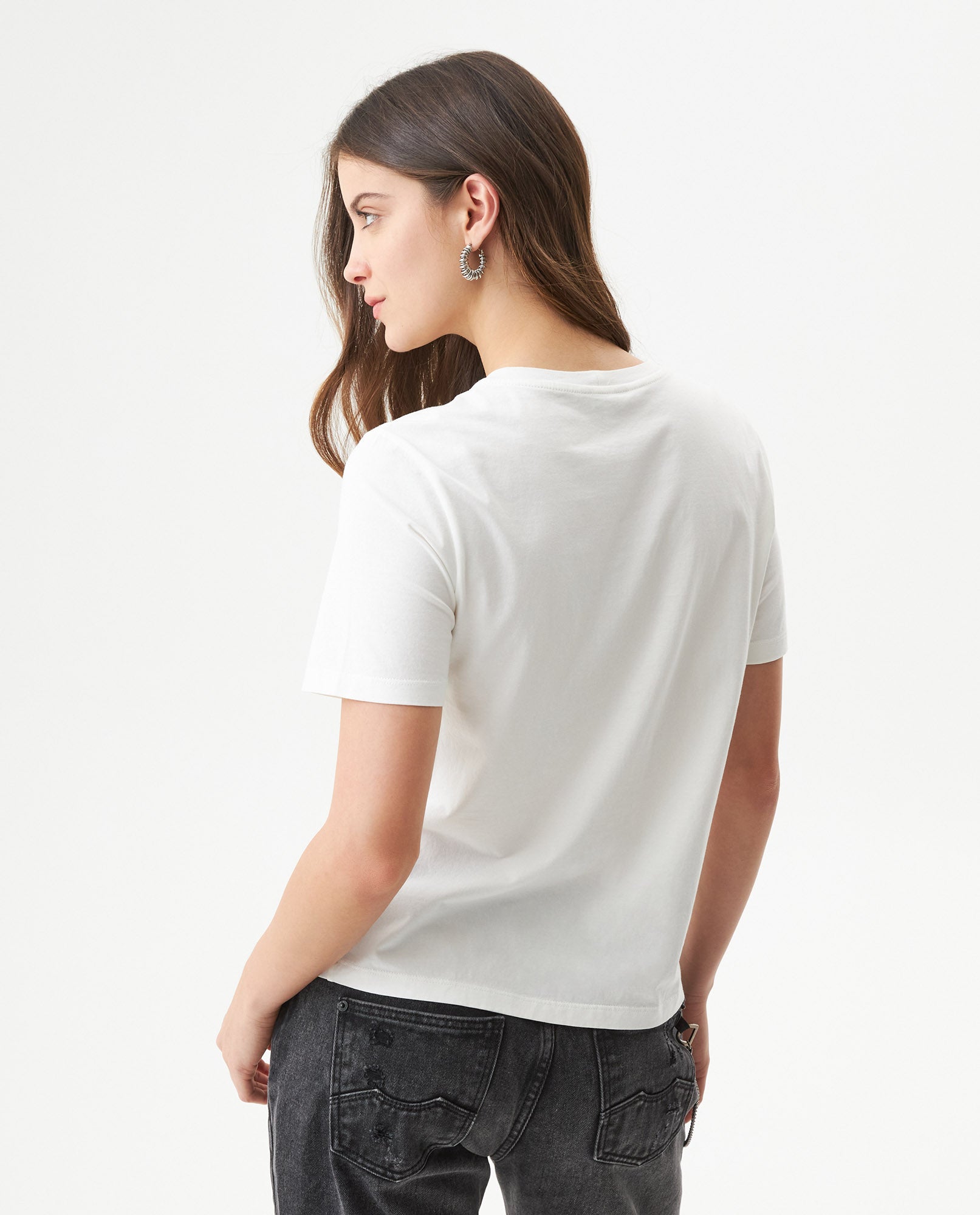 Women's Sparkle Accent Slim Fit T-shirt Slim Fit in Cotton, Radiant 709G013 - 5