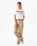 Women's Radiant Flock Detail Slim Fit T-shirt in Cotton 709G018 - 3