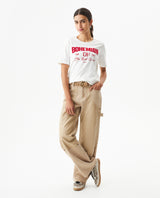 Women's Radiant Flock Detail Slim Fit T-shirt in Cotton 709G018 - 3