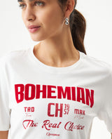 Women's Radiant Flock Detail Slim Fit T-shirt in Cotton 709G018 - 4