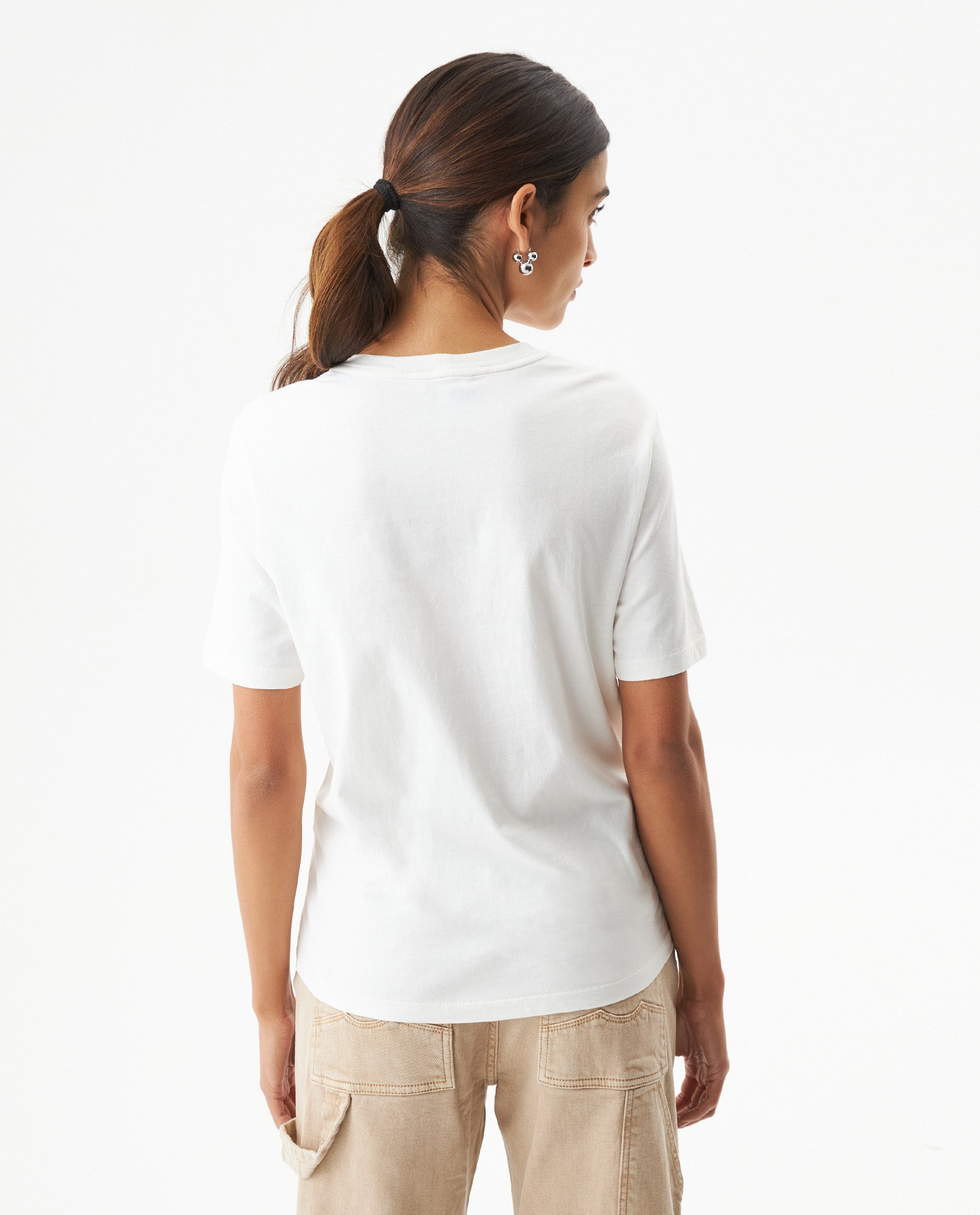 Women's Radiant Flock Detail Slim Fit T-shirt in Cotton 709G018 - 5