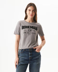 Women's Radiant Flock Detail Slim Fit T-shirt in Cotton 709G018 - 1