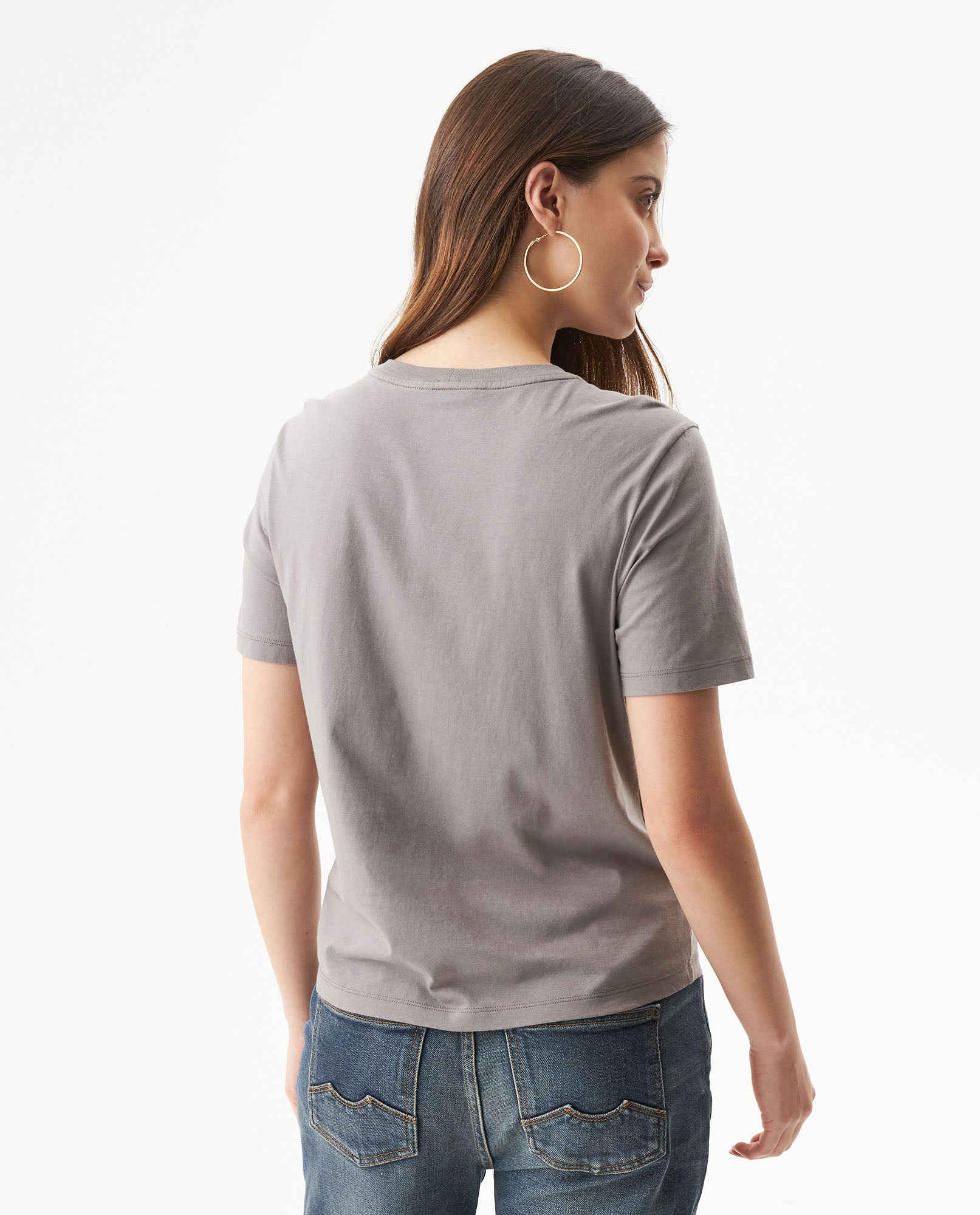 Women's Radiant Flock Detail Slim Fit T-shirt in Cotton 709G018 - 5