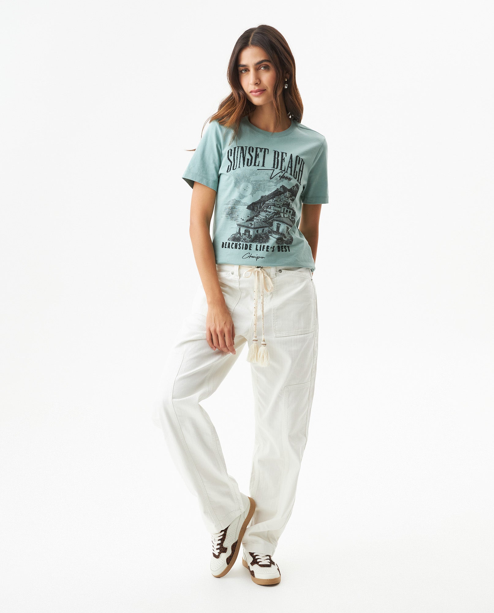 Women's Textured Caviar Print T-shirt Slim Fit in Cotton 709G019 - 3
