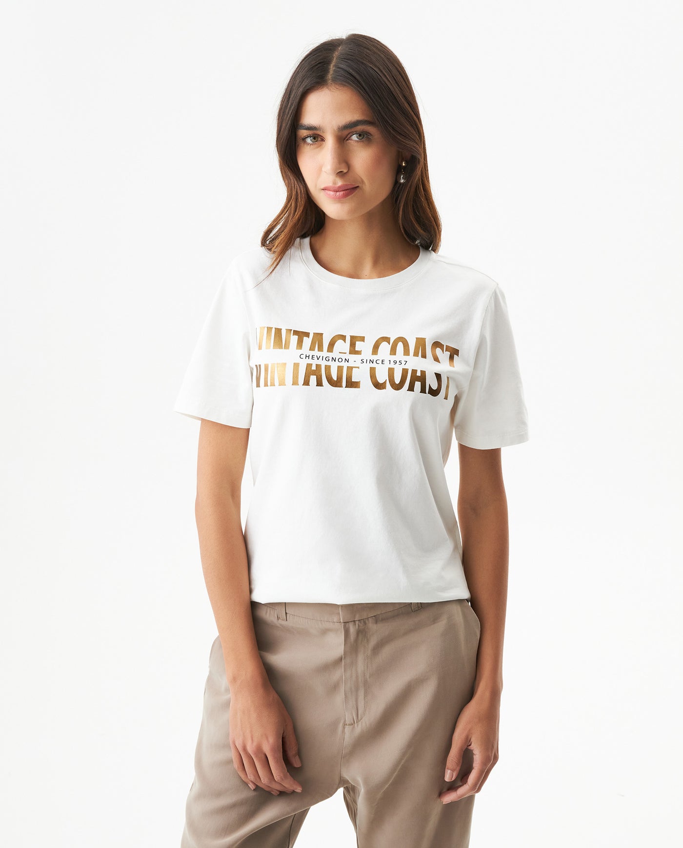 Women's Foil Accent T-shirt Slim Fit in Cotton 709G020 - 1