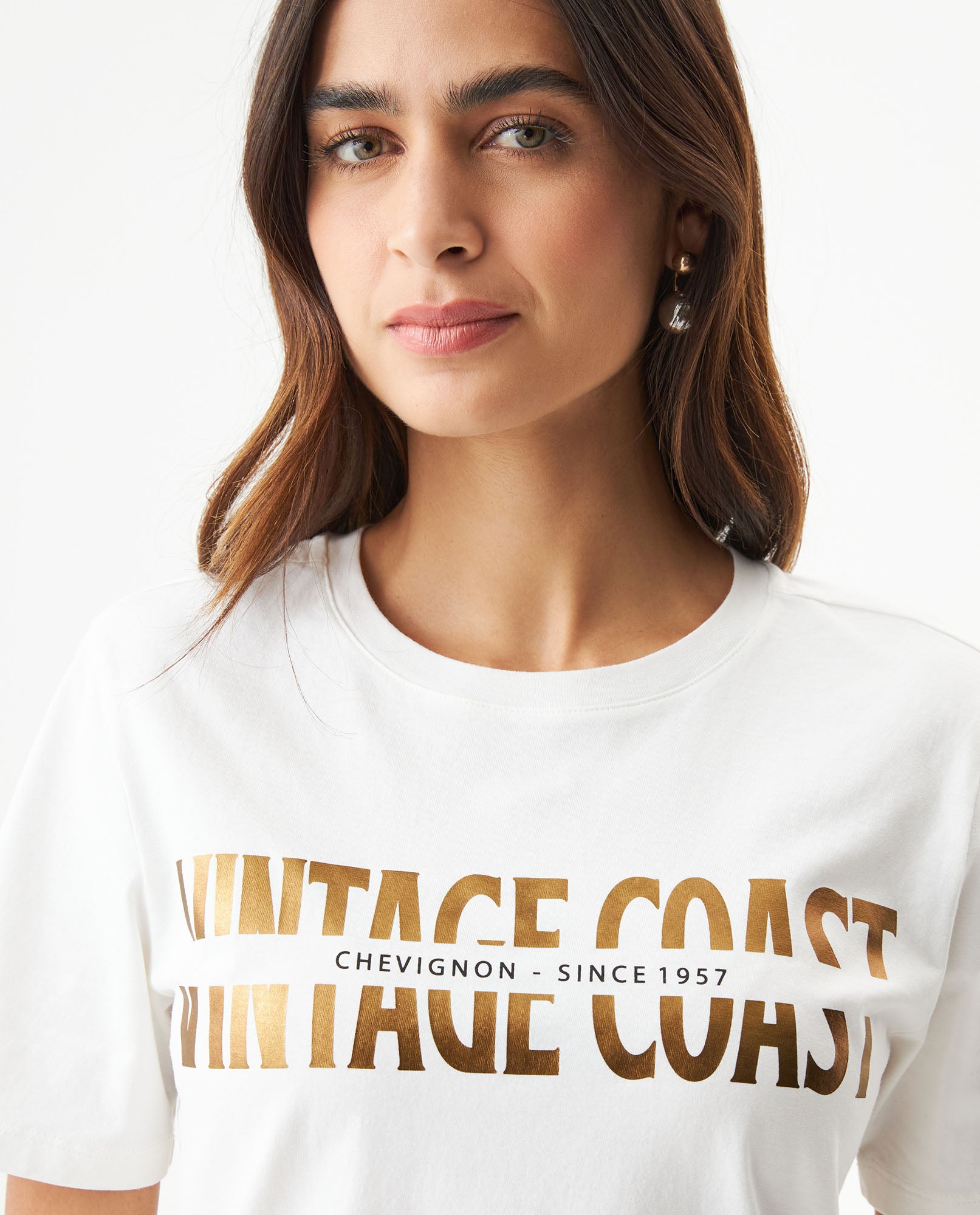 Women's Foil Accent T-shirt Slim Fit in Cotton 709G020 - 4