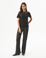 Women's Stone Accent Slim Fit T-shirt in Cotton, Glow 709G022 - 3