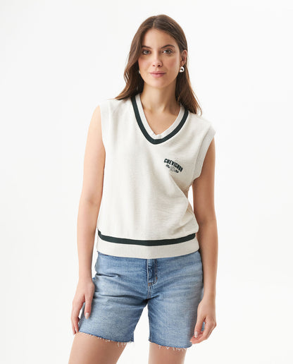 Women's Straight Silhouette Vest - White - 2