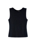Women's Thread Almond Neckline Sleeveless Top in Nylon-Lurex Blend 709G026 - 2