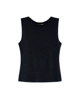 Women's Thread Almond Neckline Sleeveless Top in Nylon-Lurex Blend 709G026 - 2