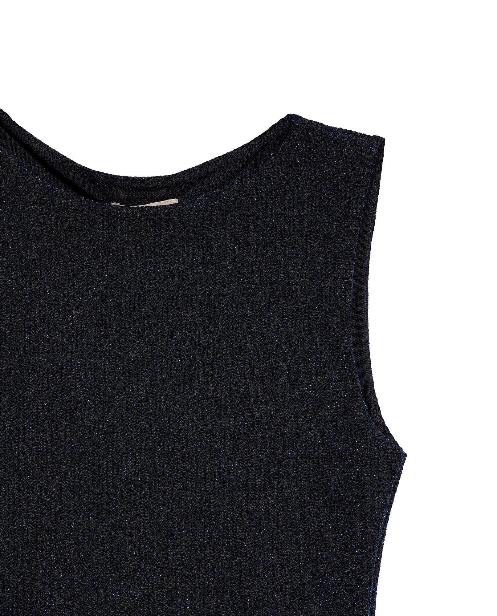 Women's Thread Almond Neckline Sleeveless Top in Nylon-Lurex Blend 709G026 - 7