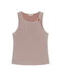 Women's Metal Ring Fitted Sleeveless Top in Polyester Stretch Blend 709G027 - 2