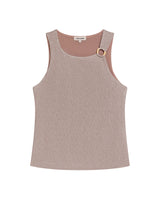 Women's Metal Ring Fitted Sleeveless Top in Polyester Stretch Blend 709G027 - 2