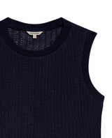 Women's Knit-Effect Sleeveless T-shirt in Cotton-Polyester Blend 709G028 - 6