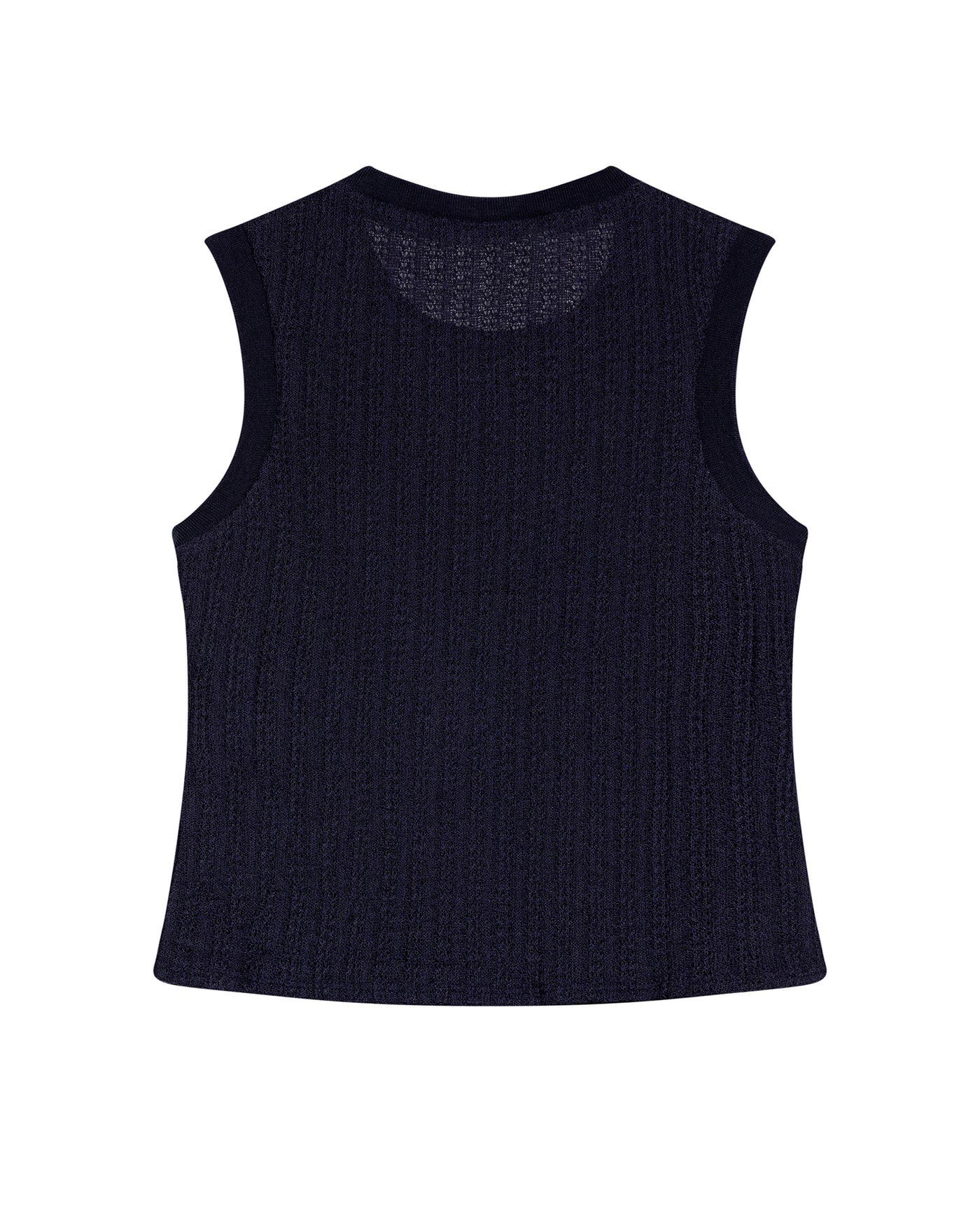 Women's Knit-Effect Sleeveless T-shirt in Cotton-Polyester Blend 709G028 - 7