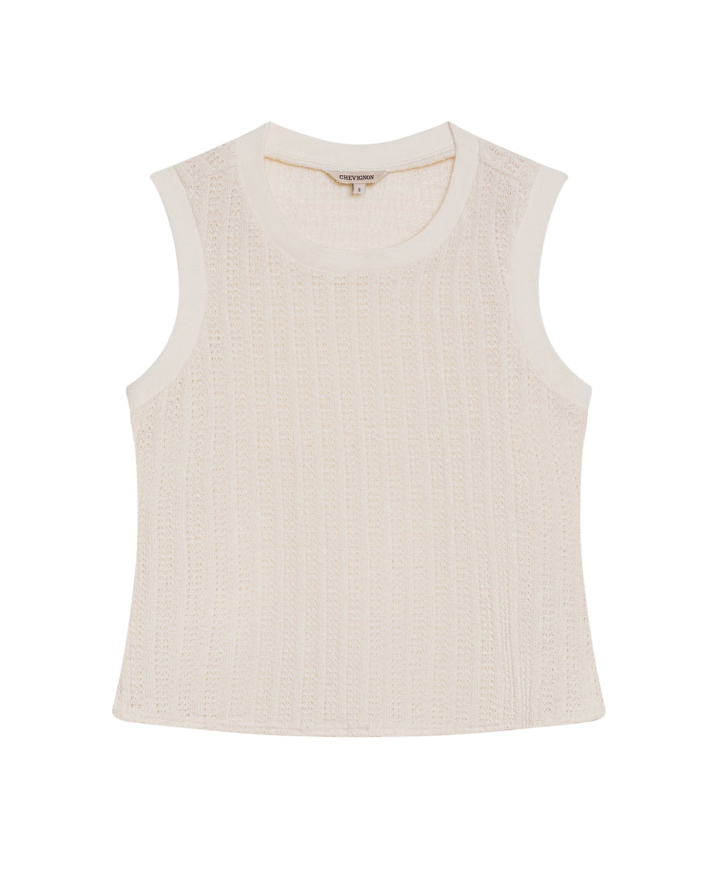 Women's Knit-Effect Sleeveless T-shirt in Cotton-Polyester Blend 709G028 - 2