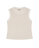 Women's Knit-Effect Sleeveless T-shirt in Cotton-Polyester Blend 709G028 - 2