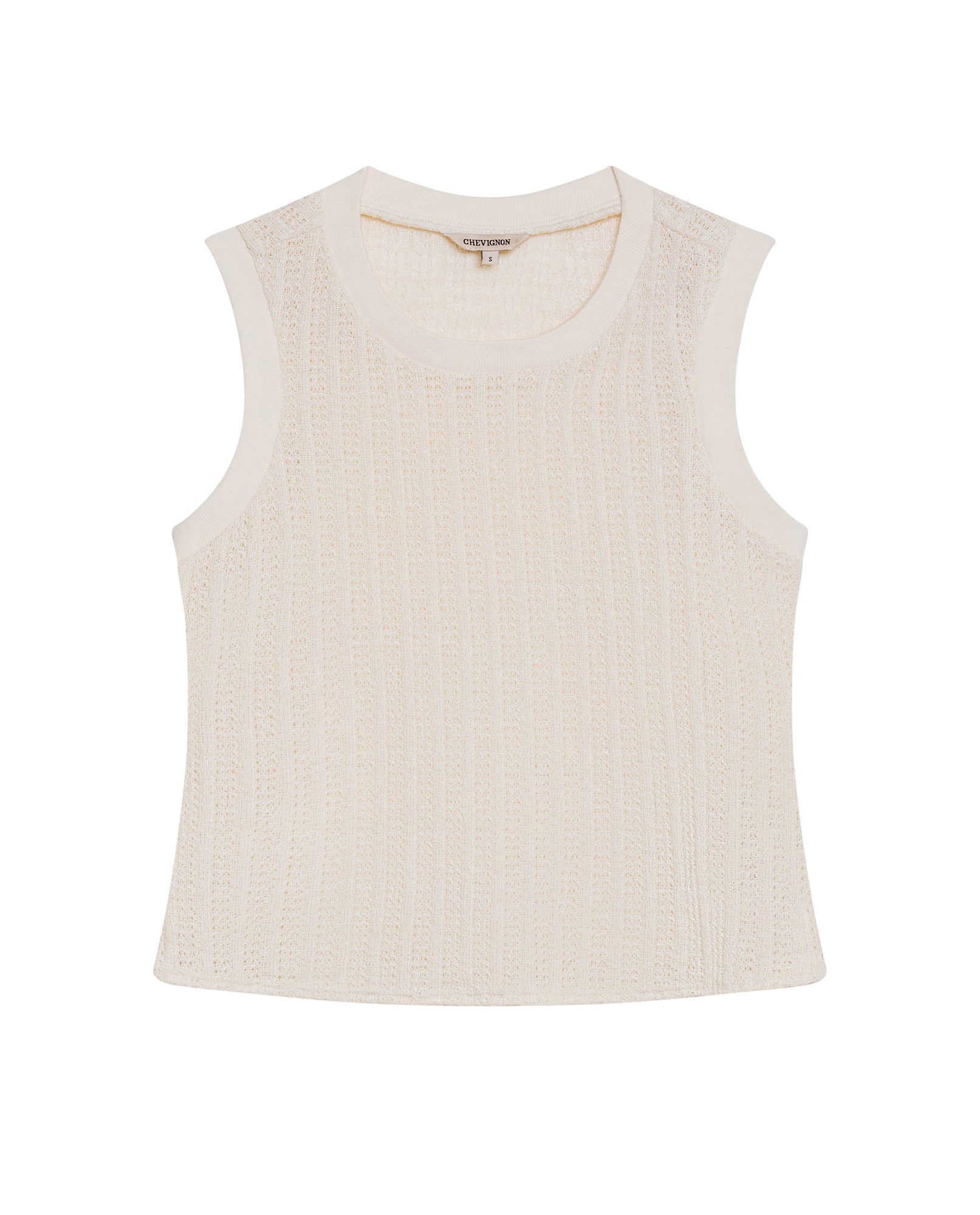 Women's Knit-Effect Sleeveless T-shirt in Cotton-Polyester Blend 709G028 - 2