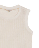 Women's Knit-Effect Sleeveless T-shirt in Cotton-Polyester Blend 709G028 - 7