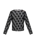 Women's High Neck Long Sleeve T-shirt Slim Fit in Nylon Stretch Blend 709G030 - 2