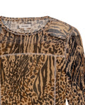 Women's Top, Long Sleeve Sheer - Animal Print 709G031 - 7