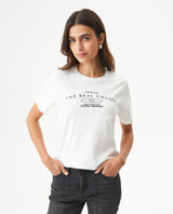 Women's Graphic Print Slim T-shirt in Cotton, Mariner 709G032 - 1