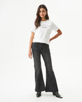 Women's Graphic Print Slim T-shirt in Cotton, Mariner 709G032 - 3
